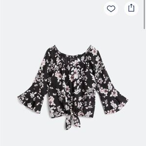 Floral Black Blouse